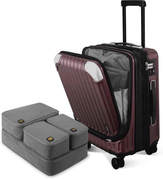 Leichtes 20 Zoll Handgepäck-Koffer - Erweiterbares Hartschalen-Rollkoffer mit 4 Rollen und TSA-zugelassenem Schloss
