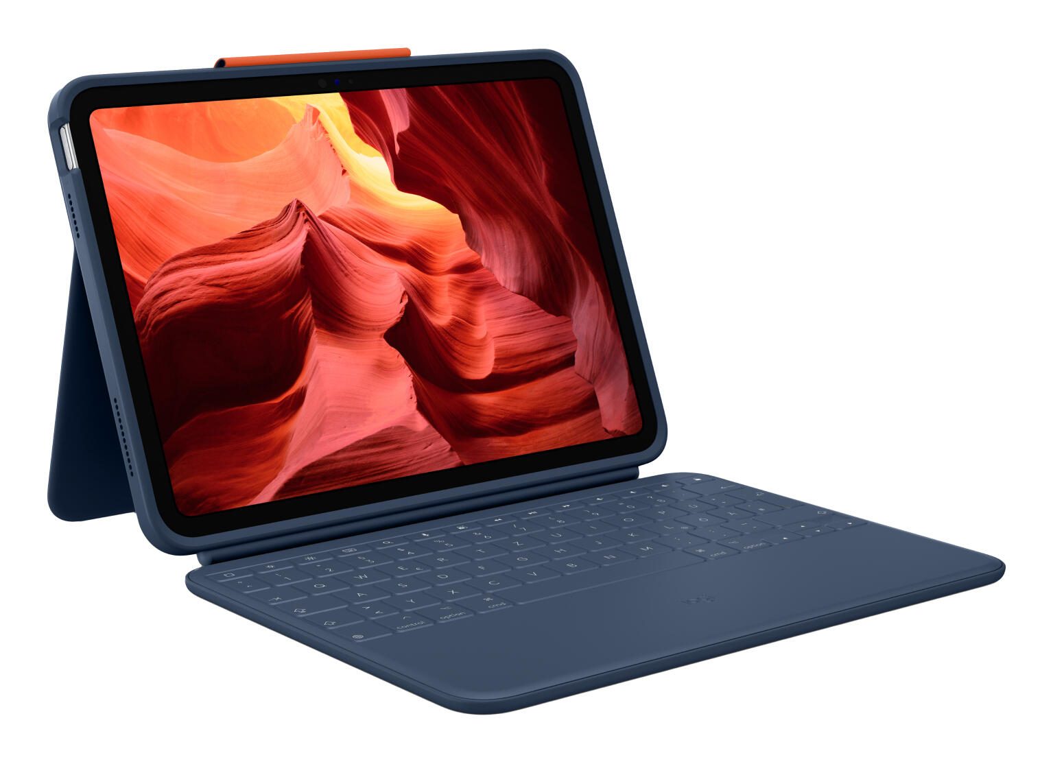 Logitech Rugged Combo 4 Tastatur-Case mit Trackpad für iPad 10. Gen & (A16) - Deutsch - Blau 920-011191