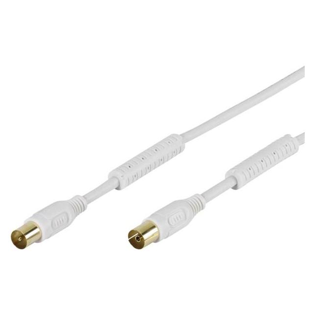 Vivanco TV / Radio Antennenkabel 100dB, 1,5m, Ferritkern (100 dB, Antennenkabel) (VVAN15FEDBGW)