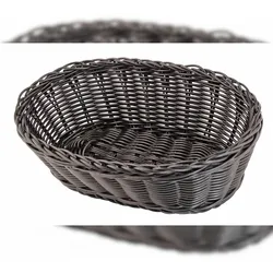 Gredil Stalgast Brotkorb oval, schwarz, Geflecht aus Polypropylen, 225x180mm (BxT)