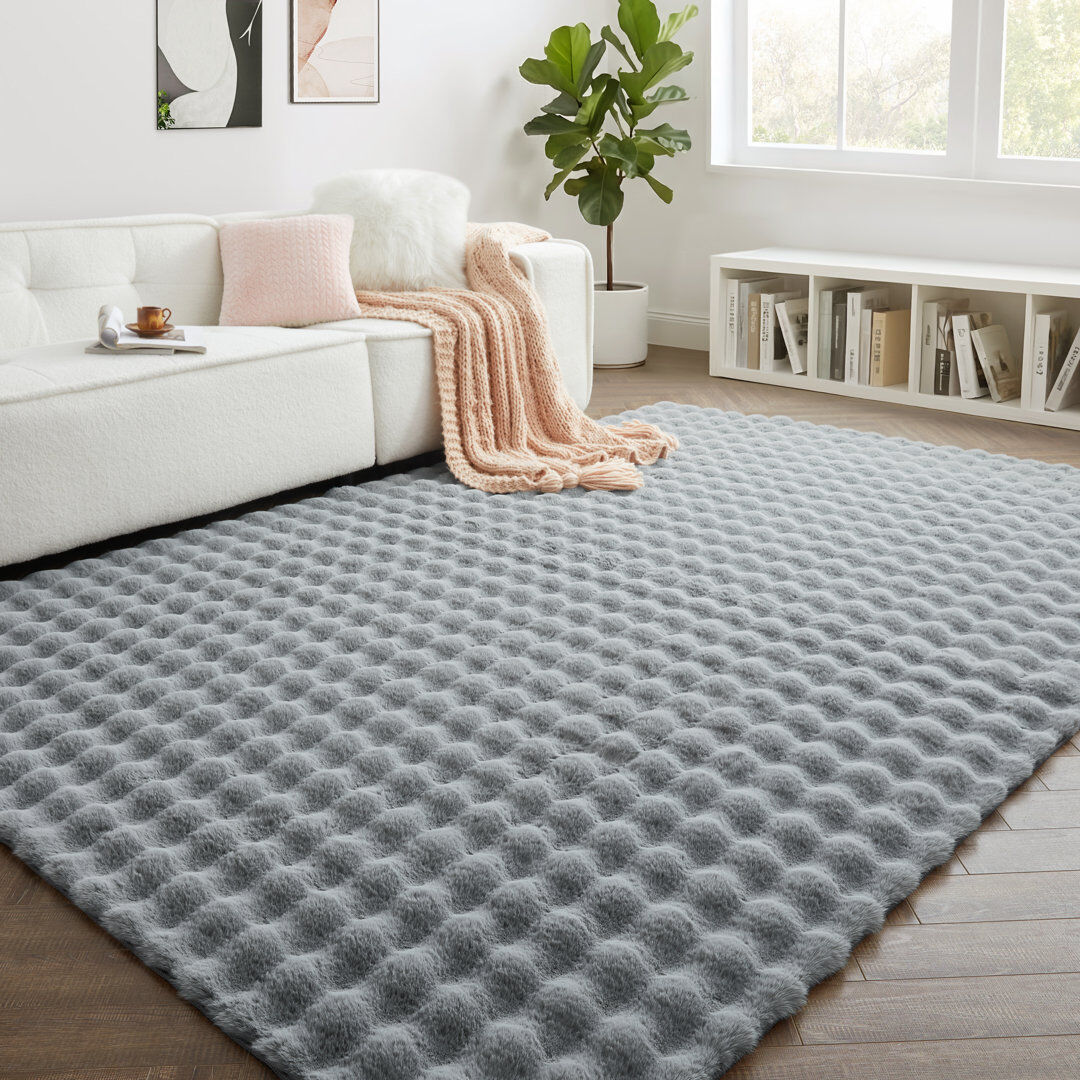 Fairmont Park Bubble Design Luxury Area Rugs Soft Decorative Plush Rug for Living Room Bedroom Grey Rectangle 120 x 170 cm