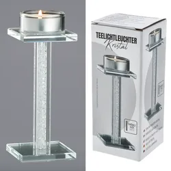 Teelichthalter KRISTAL (BHT 6x16x6 cm) - silber - BHT 6x16x6 cm