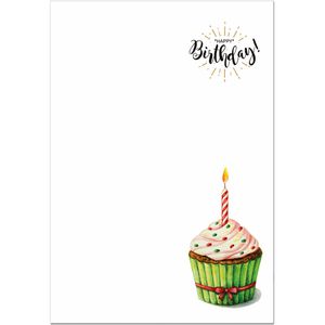 LUMA Briefpapier AM-BPA-08, Happy Birthday, A4, 100 g/m², 50 Blatt