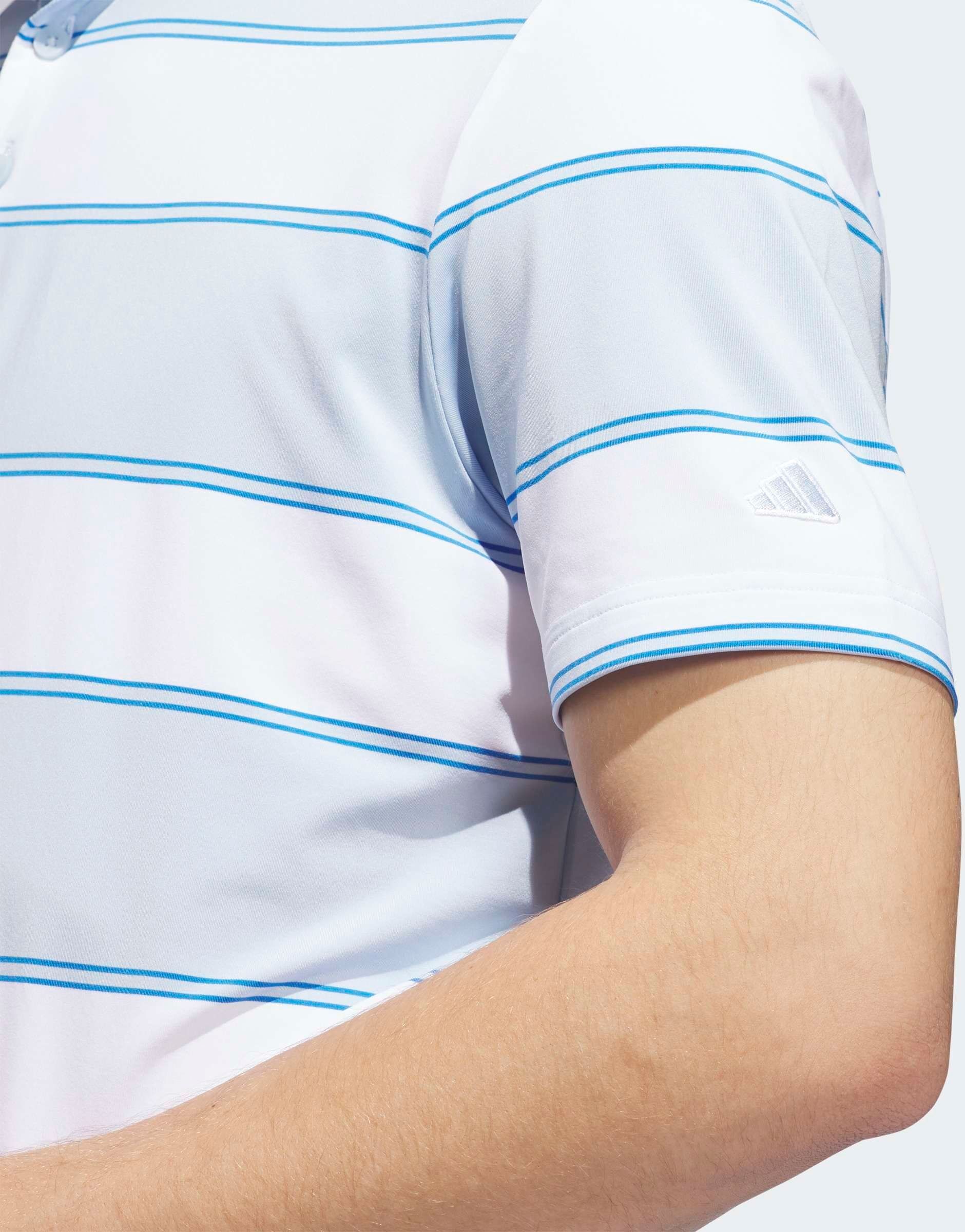 Poloshirt ADIDAS PERFORMANCE "ULTIMATE365+ JUMBO STRIPE CLIMACOOL POLO", Herren, Gr. XXL, weiss (crystal sky, weiß), Obermaterial: 88% Polyester, 12% Elasthan, normal, Shirts Poloshirt, für Erwachsene, Kurzarm, mit climacool Technologie, aus Polyester cry