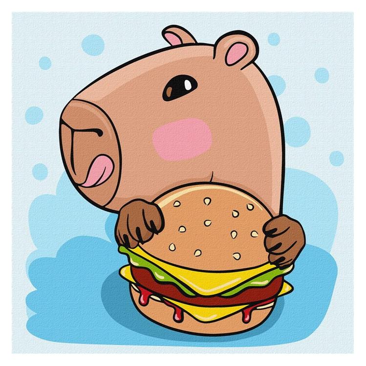 Ideyka Malen nach Zahlen - Capybara und Burger Kids (KHO1276)