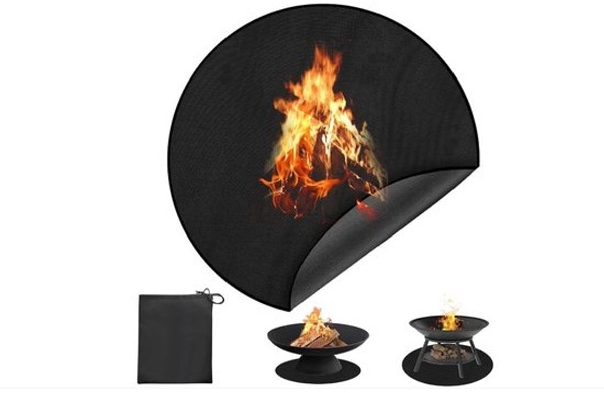 WNHB Ronde Hittebestendige Grillmat 120 cm - Vuurvaste Haardmat voor BBQ en Buitenhaard