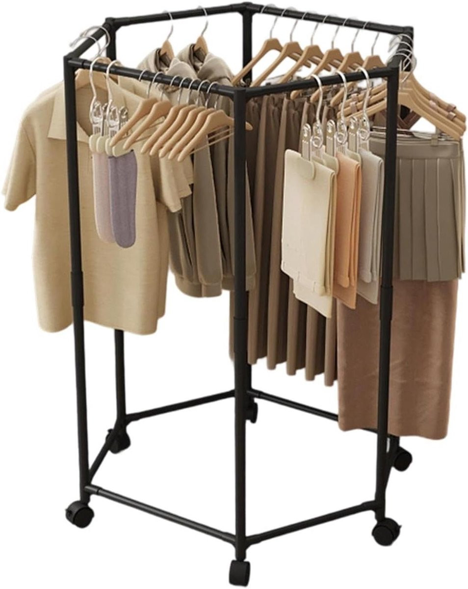 Droogrek Kleding - Zeshoekig Ontwerp - Compact en Opvouwbaar - Zwart