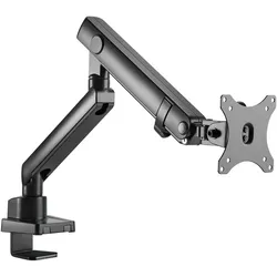 Silverstone SST-ARM13- Single LCD LED Monitor Arm with mechanical spring design, adjustable, 90° Rot (Tisch, 32", 9 kg), Monitor Halterung, Schwarz