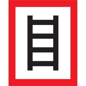 Abtec Hinweisschild DIN 4066 E2, Folie, 25 x 20 cm, Feuerwehr, Stelle zum Anleitern