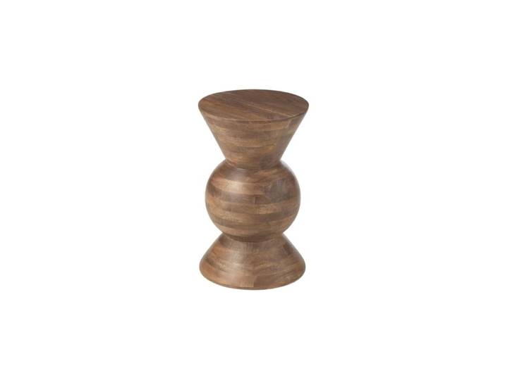 Table basse ronde en manguier brun