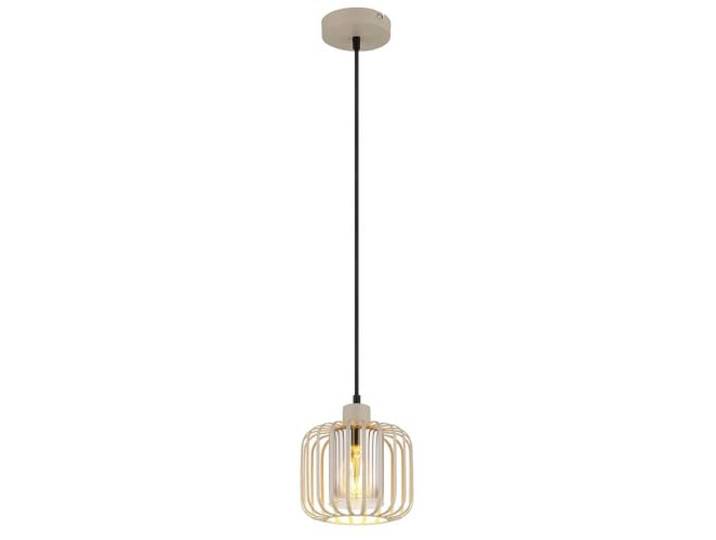 Hängeleuchte Rauchglas Pendellampe sand Wohnzimmerleuchte Metallstäbe Retro, E27 Fassung, DxH 18x120 cm