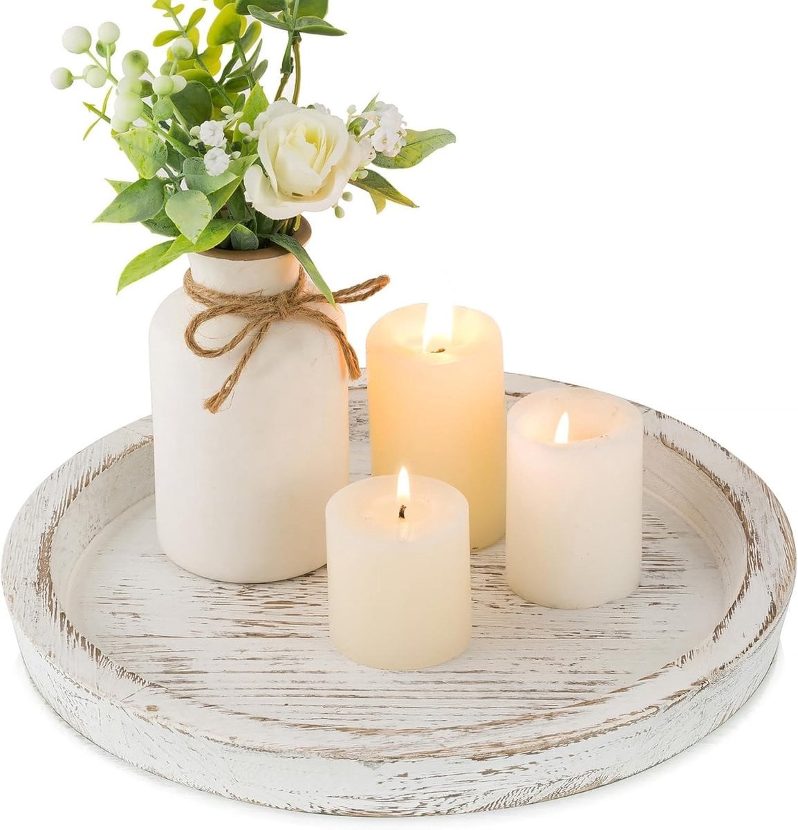 Ronde Houten Kaarsenhouder Tray voor Tealights en Pilaarkaarsen