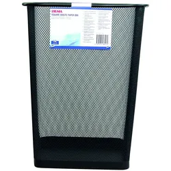SIGMA Papierkorb, schwarz, Metall, eckig, 19 L