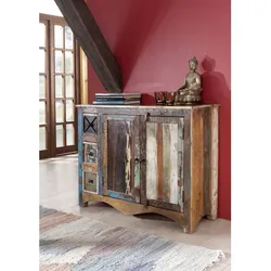 Kommode Altholz 110x40x85 mehrfarbig lackiert NATURE OF SPIRIT #17