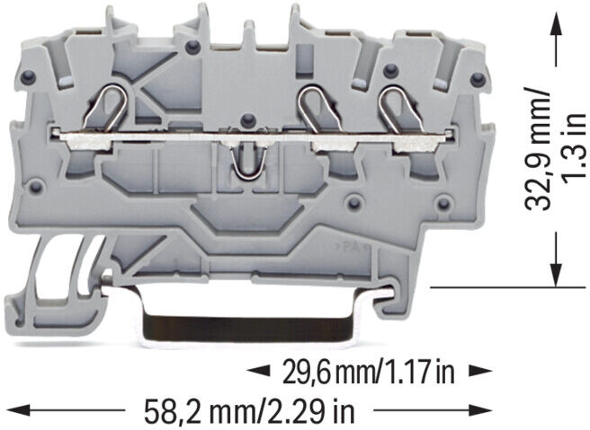 WAGO Bornes de passage 3L 1 mm² gris TopJob 2000-1301 (2000-1301)