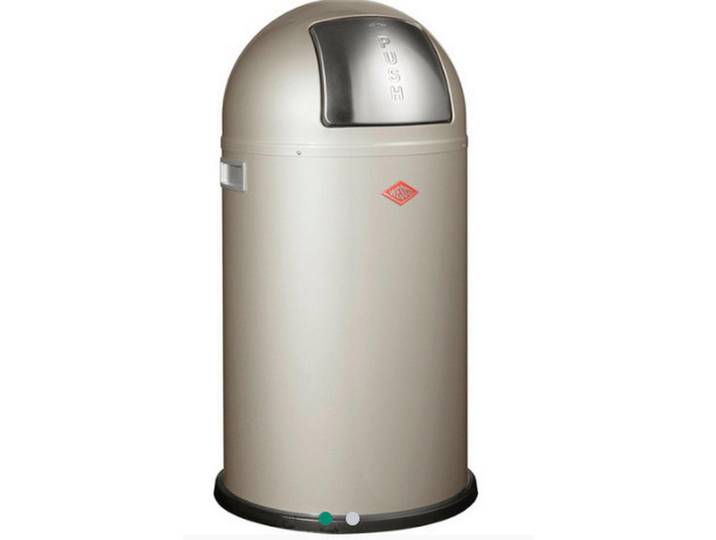 Wesco Abfallsammler Pushboy, Silber, Metall, 50 L, 75.5 cm, Küchen, Küchenausstattung, Mülleimer