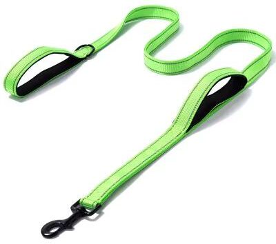 Uplift Essentials Professional Heavy Duty Dual Handle Reflective Safety Leash green xl