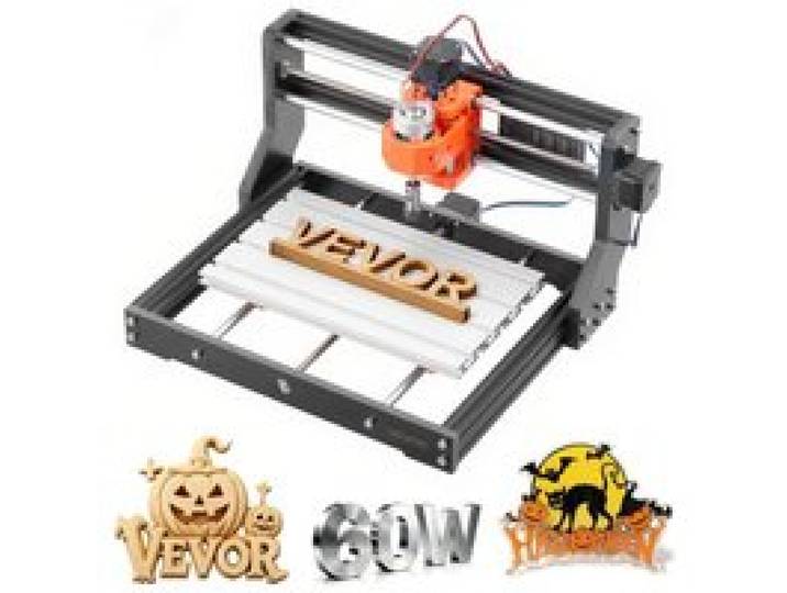 VEVOR Routeur CNC Broche 60 W Machine de Gravure CNC 3 Axes pour Fraisage Bois Acrylique Métaux Tendres, Compatible GRBL, Zone de Travail 300x180x40 mm, Structure en Alliage d'Alu