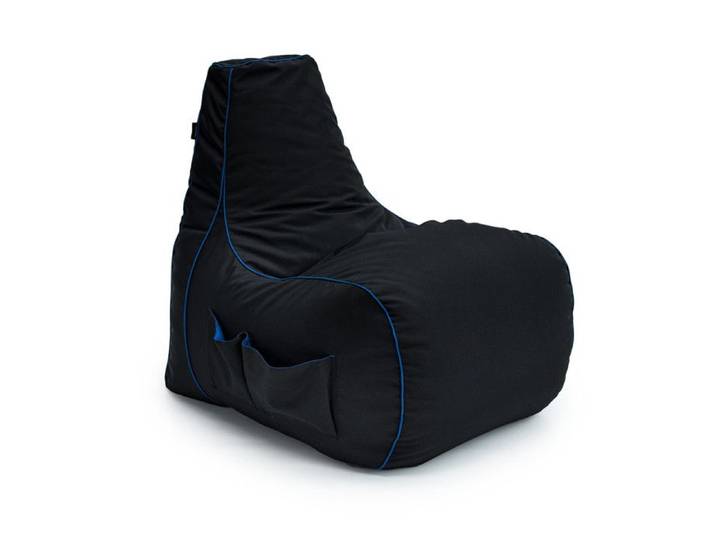 Game Over Fauteuil pouf de jeu pour le adultes - Pouf Poire de jeu à dossier haut - Pouf chaise pour salon - Bleu
