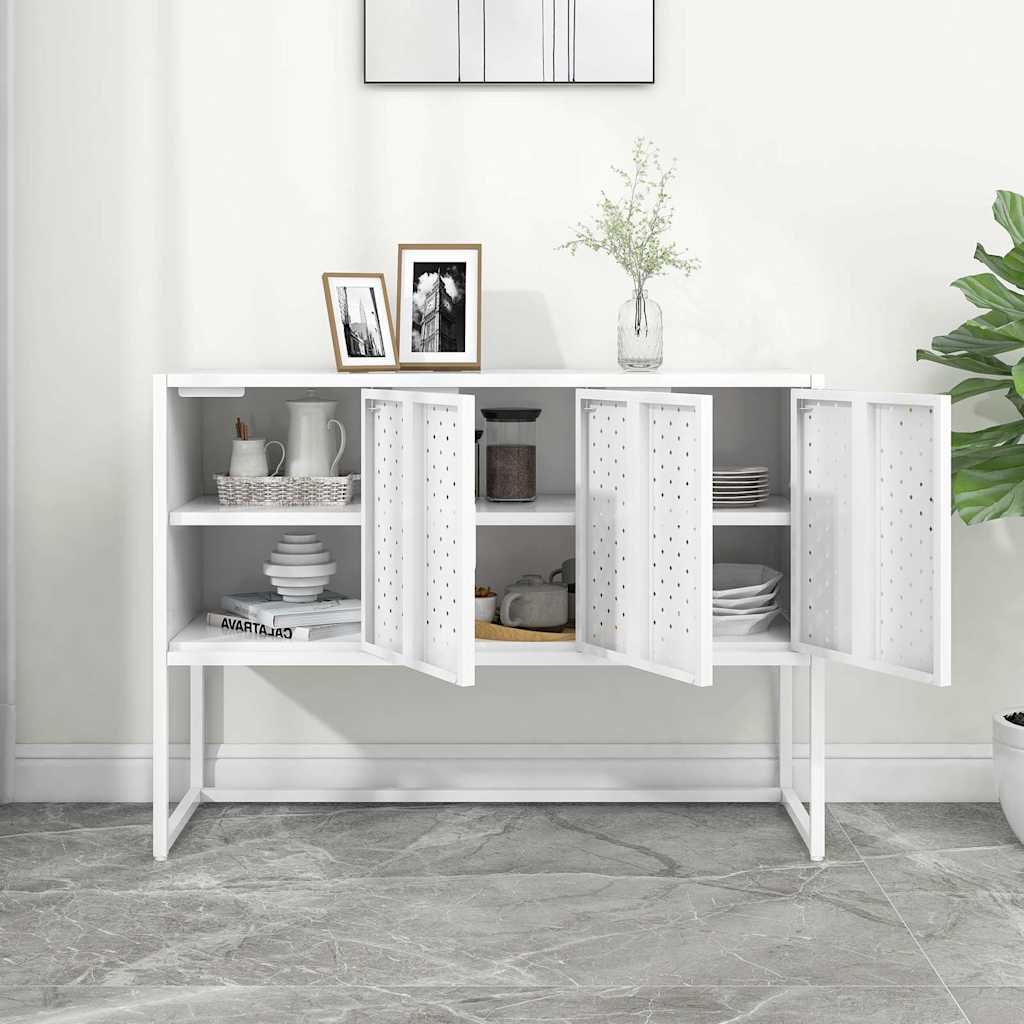 vidaXL Buffet Blanc 105x35x75 cm Acier
