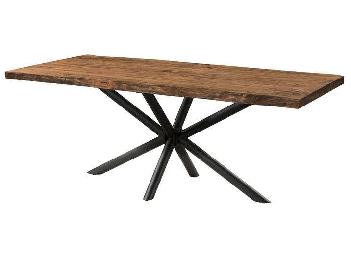 Baumtisch Sheesham 240x100x76 natur gebeizt / Kreuzgestell anthrazit matt FREEFORM 5
