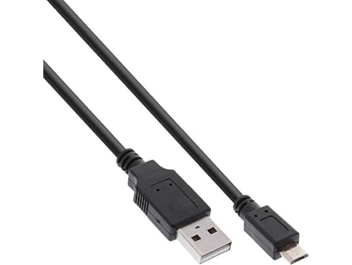 InLine Micro-USB 2.0 snellaadkabel USB A stekker aan Micro-B stekker zwart 1m
