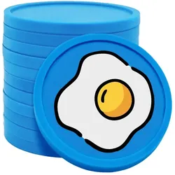 CombiCraft Kunststoff Wertmarken mit Spiegelei-Aufdruck in Blau 29 mm Durchmesser - 100 Stück pro Packung