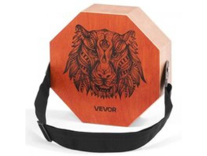 VEVOR Cajon Instrument mit internen Gitarrensaiten & Basston, tragbare Percussion-Box aus Holz, Trommel-Musikinstrument aus Birkenholz mit verstellbarem Gurt, für Anfänger & Profis, 295x295x100mm