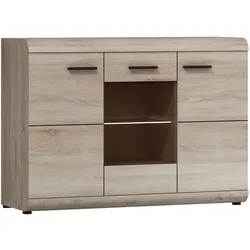 KOMMODE LEGAME 120/87/42 cm mit 3 Türen Sonoma Eiche