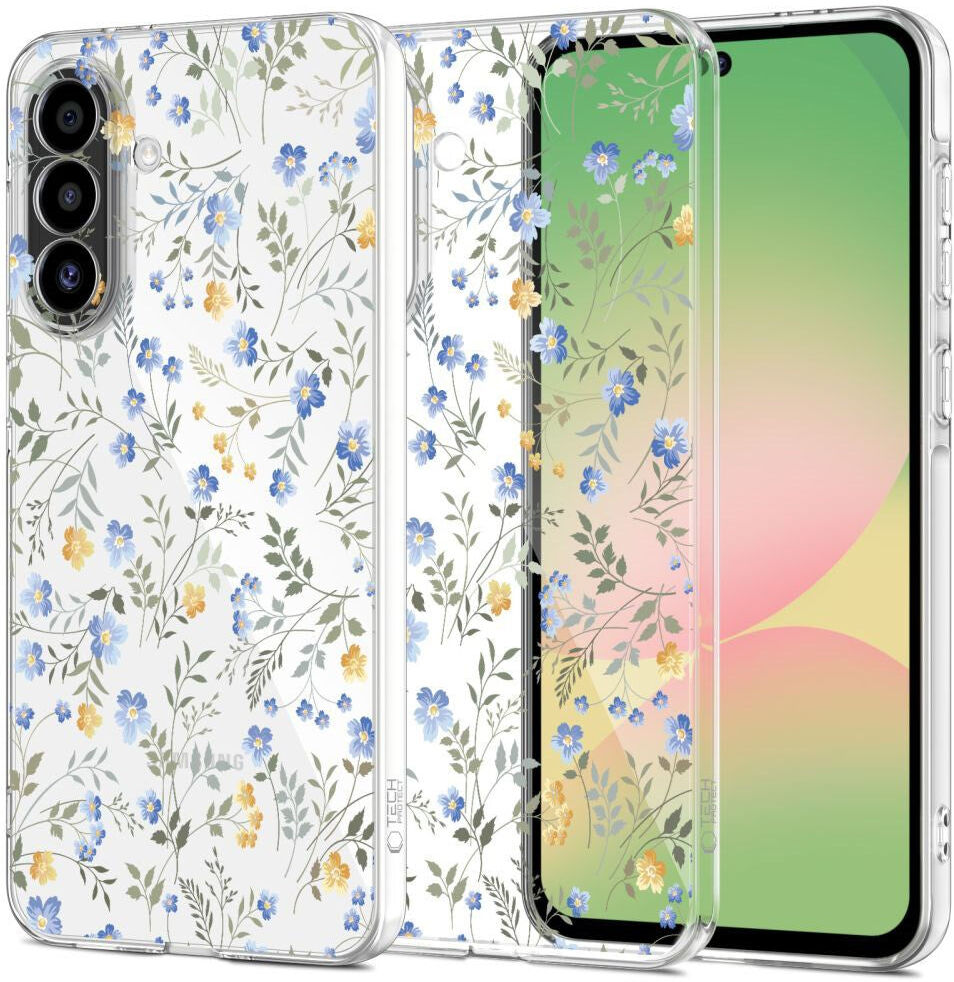 Samsung Galaxy A57 Tech-Protect FlexAir Fleksibelt Plastik Bagside Cover - Blomst