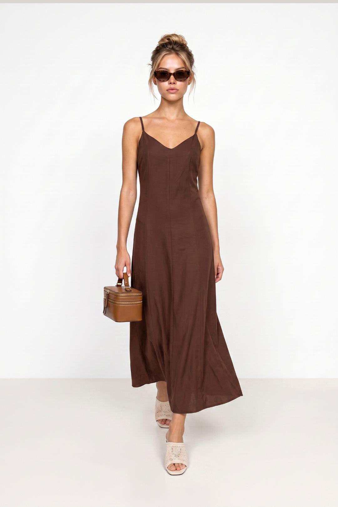 Baumwoll-Maxi-Kleid