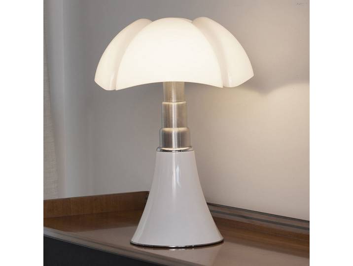 Pipistrello Med Tischlampe, Dimmer, weiß - Martinelli Luce - Wohnzimmer - Design - Metall - Mit Schirm