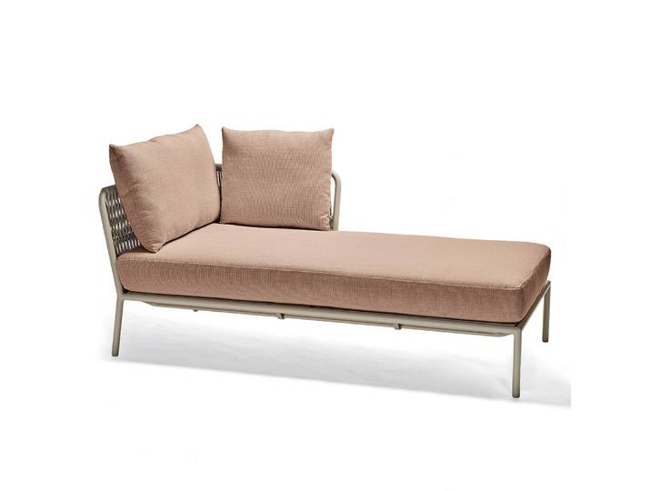 Stern Recamiere Romy Aluminium greige Kordel greige Armlehne