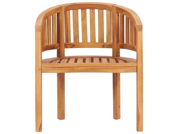 HMF© Chaise en forme de banane Décor Fauteuil Relaxation Bois de teck solide 94281