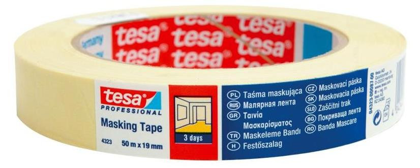 Tesa Professional Afplaktape Geel 50 m x 19 mm - 51023