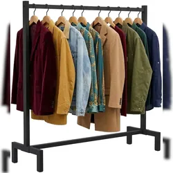 DELUKE Kleiderständer PAUL 120x38x120cm, Metall, Schwarz Kleiderstange Jackenständer Klamottenständer