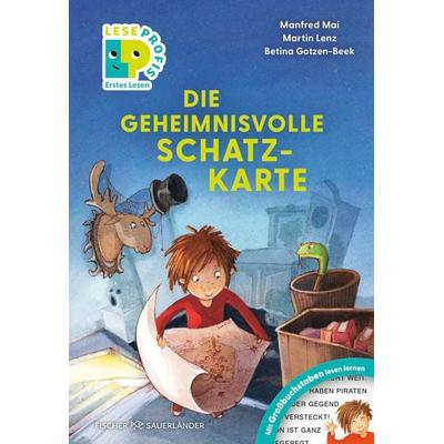 Leseprofis – GROSSBUCHSTABEN: DIE GEHEIMNISVOLLE SCHATZKARTE, Erstes Lesen, Gebundene Ausgabe von Manfred Mai,Martin Lenz, Fischer Sauerländer,