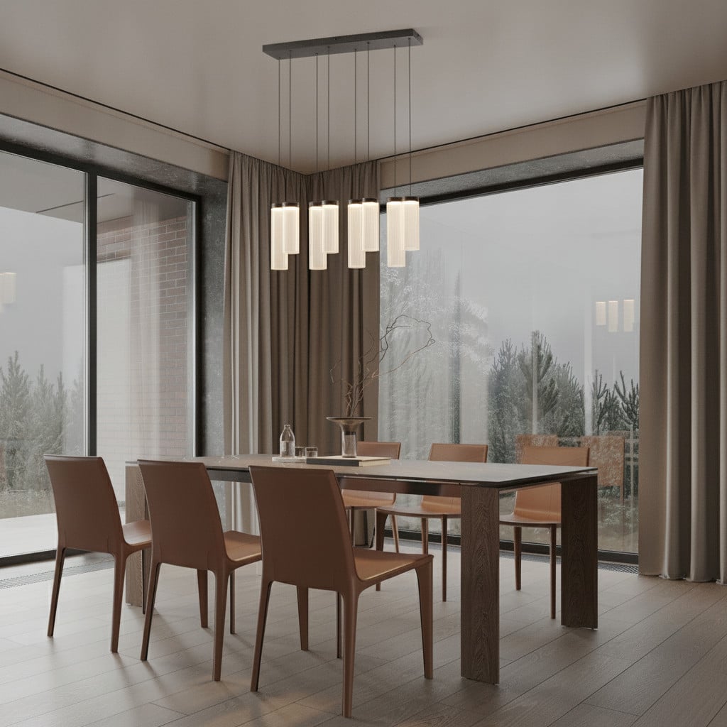 Lyora Design hanglamp Brielle antraciet met mokka glas 8-lichts