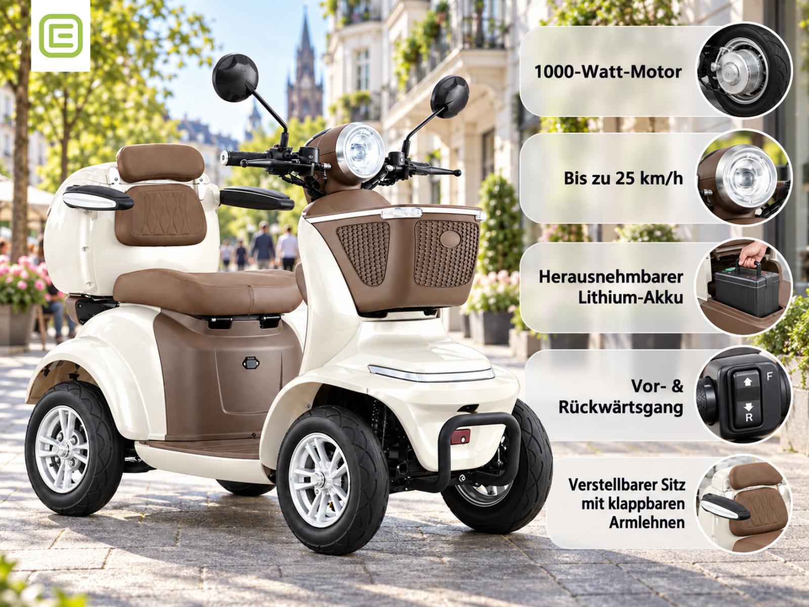 Lunar Q PREMIUM - - 25 km/h mit neuem Lithium-Akku | Beige