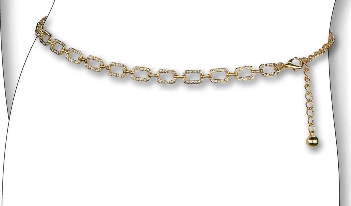 Kettengürtel BERND GÖTZ "Kettengürtel schmücken die Taille mal ganz ohne Leder", Damen, Gr. S1, gold, Metall, Gürtel