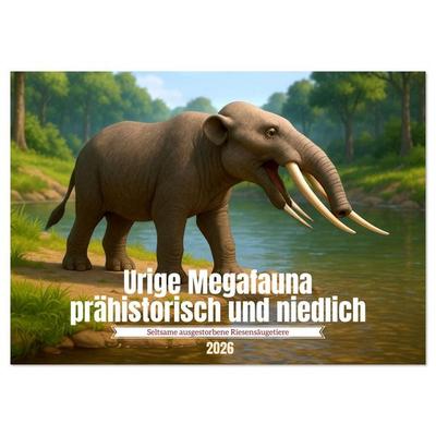 Urige Megafauna prähistorisch und niedlich (Wandkalender 2026 DIN A3 quer), CALVENDO Monatskalender