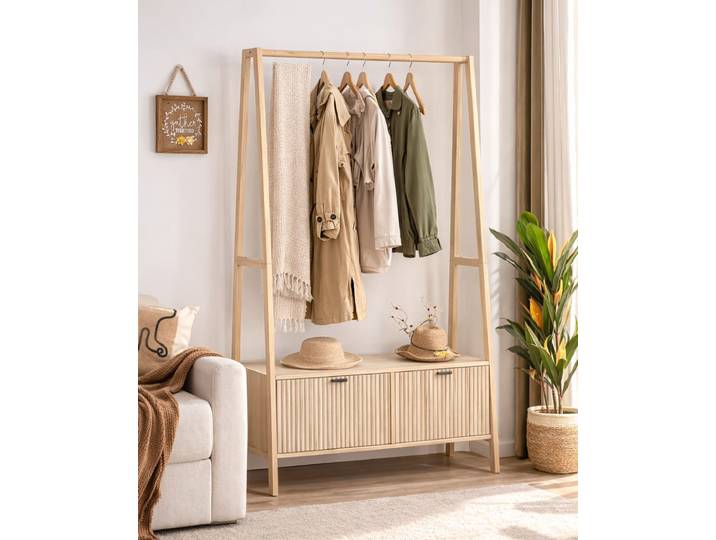Vestiaire/portant en bois massif