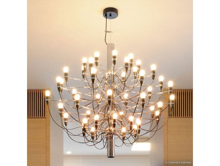 2097/30 Lustre 30 ampoules chrome dépoli - FLOS - Salon / séjour - Design - Métal - Multi-ampoules
