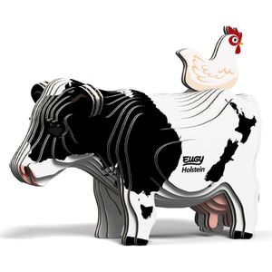 Eugy Puzzle 650079, 3D Tier-Puzzle, Holstein Kuh, 3D Puzzle, ab 6 Jahre, 23 Teile