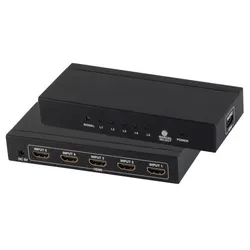 HDMI Umschalter, Metall, 4K30Hz, schwarz - HDMI: 5x1