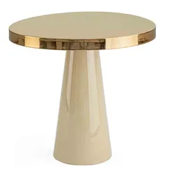 Beistelltisch Nandika aus Metall, rundes Design, creme, modern und vielseitig für Dein Zuhause