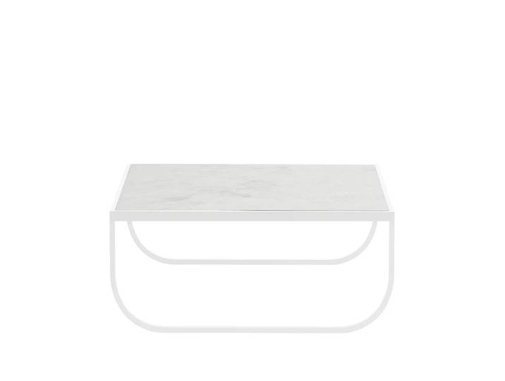 Asplund Table basse Tati High marbre blanc, support blanc