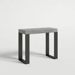 Itamoby Ausziehbare Konsole 90x40/300 cm Tecno Cemento Anthrazitrahmen