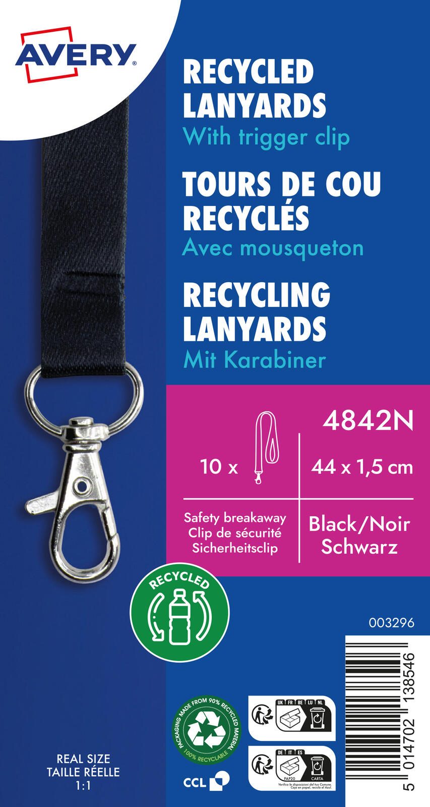 AVERY Zweckform Lanyards schwarz 4842N