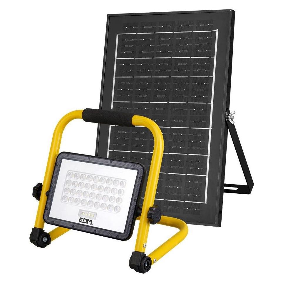 EDM Solar led solar work spotlight + solar panel - 4000 lm, 6,400 k, cool light, ip65 (4000 lm) (56740608)
